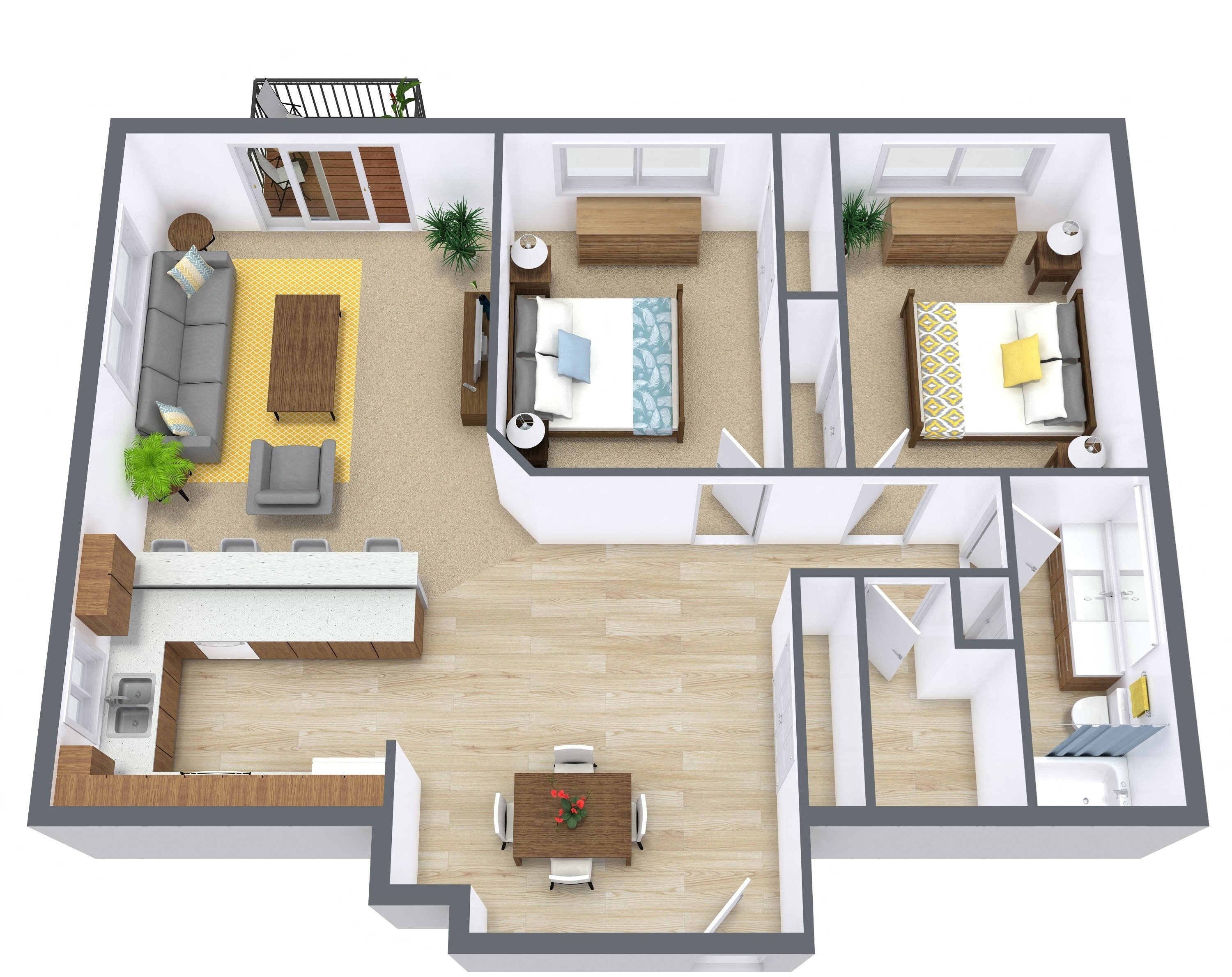 Flickertail I-VI Apartments | Two Bedroom | Plan 21B Flickertail I-VI Apartments | Two Bedroom | Plan 21B